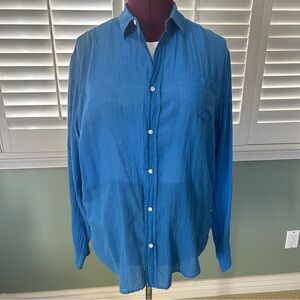 Frank & Eileen Blue Button Down Cotton Shirt Women’s Medium